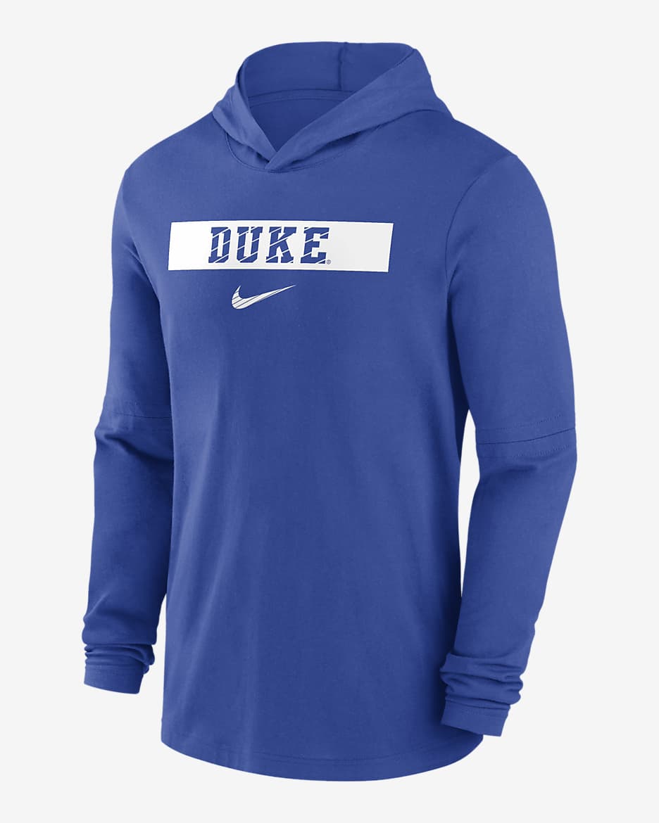 Duke Blue Devils Sideline Men s Nike Dri FIT College Long Sleeve Hooded Top